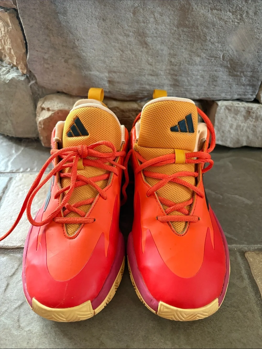 Adidas orange athletic shoes